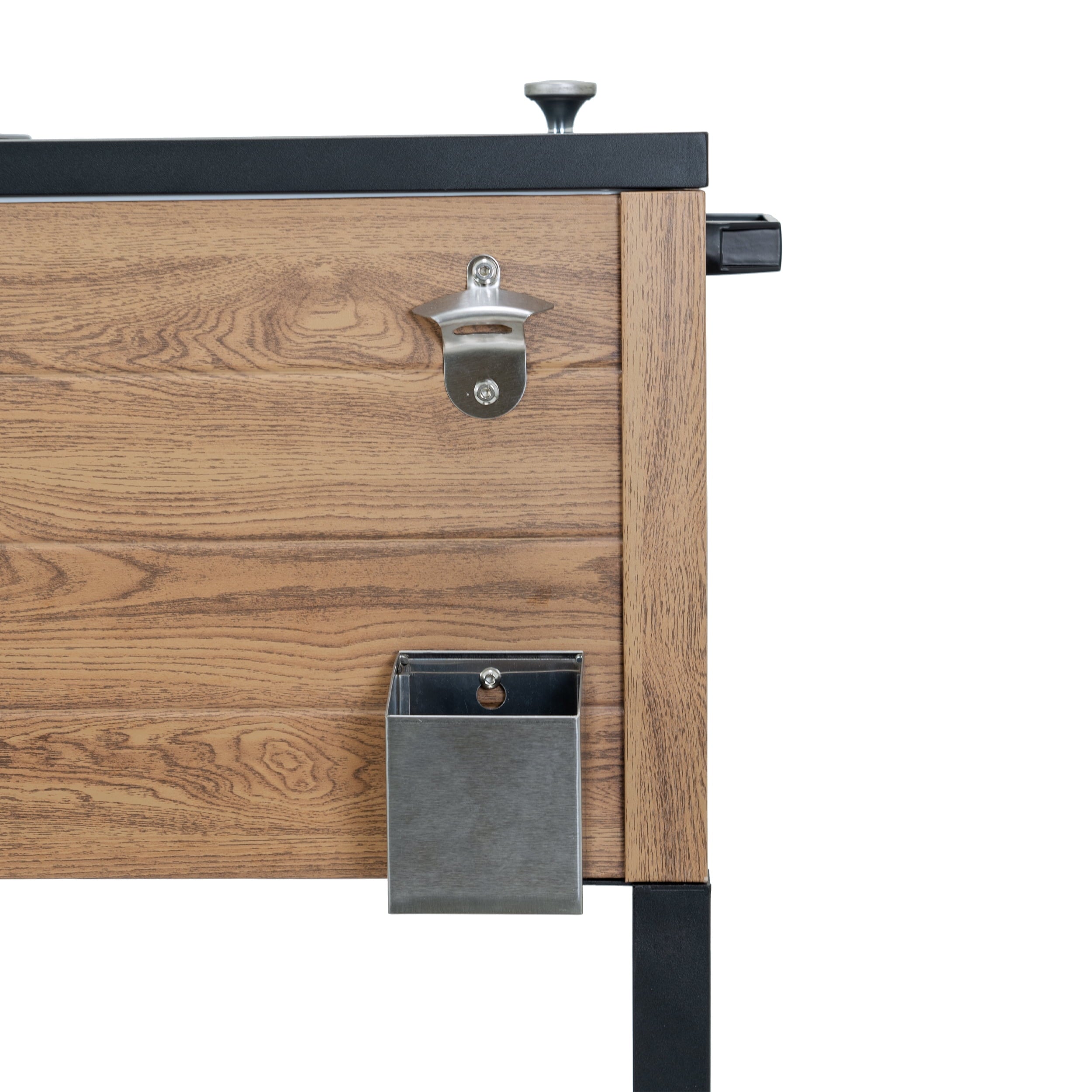 Permasteel 80-Qt Oak Wood Style Patio Cooler with Wicker Bottom