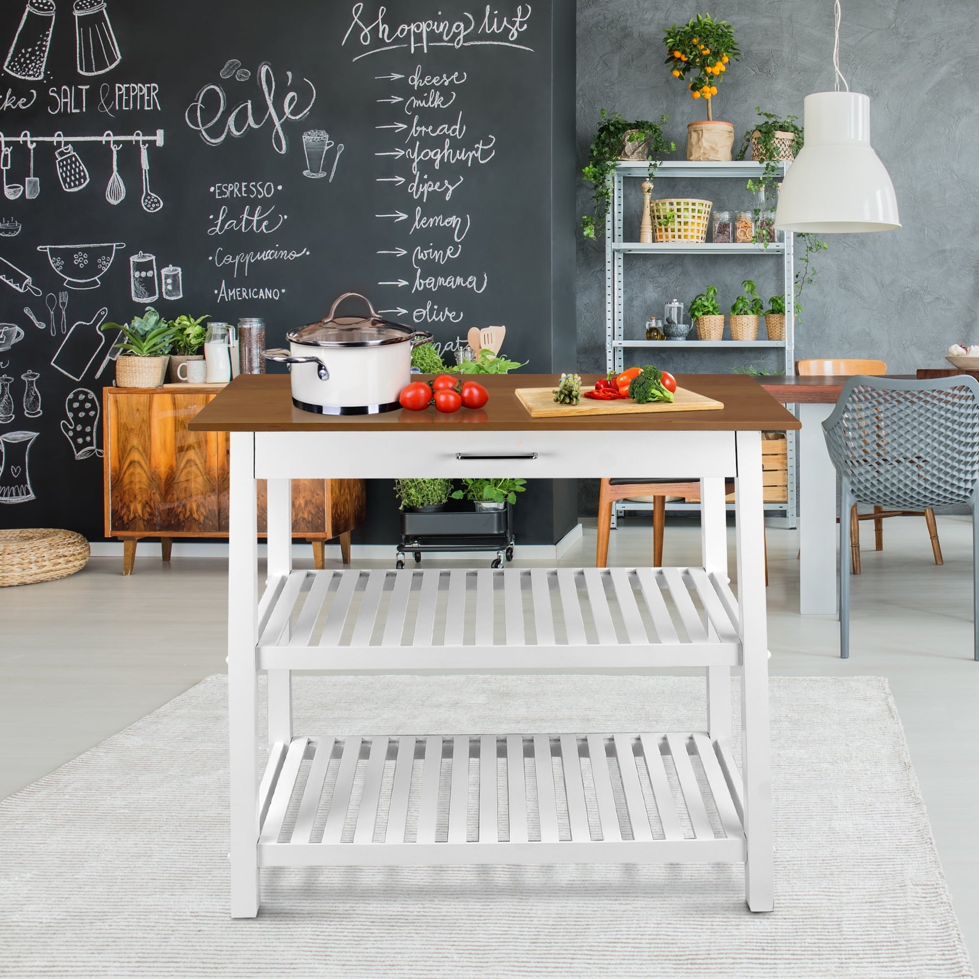 Kitchen Island with Solid American Cherry Top