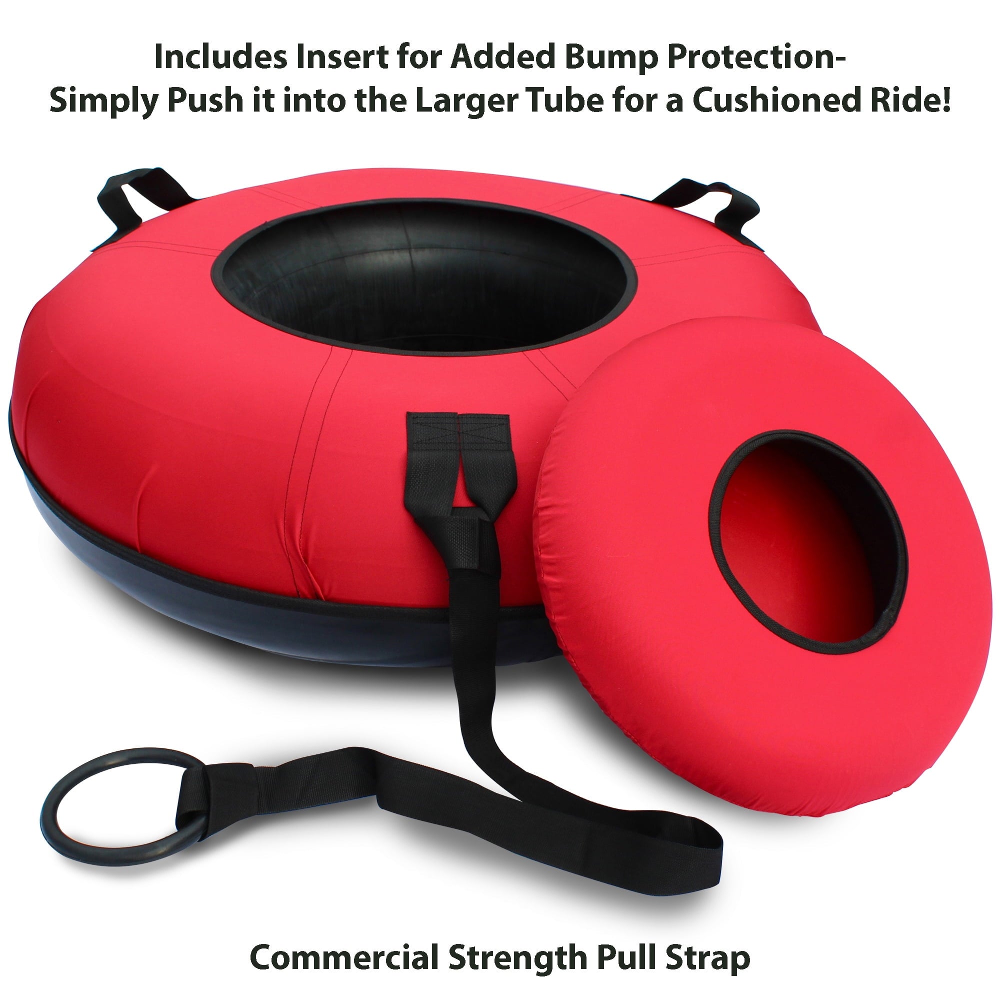 Flexible Flyer Heavy-Duty Snow Tube. Hard Plastic Bottom Inflatable Sled