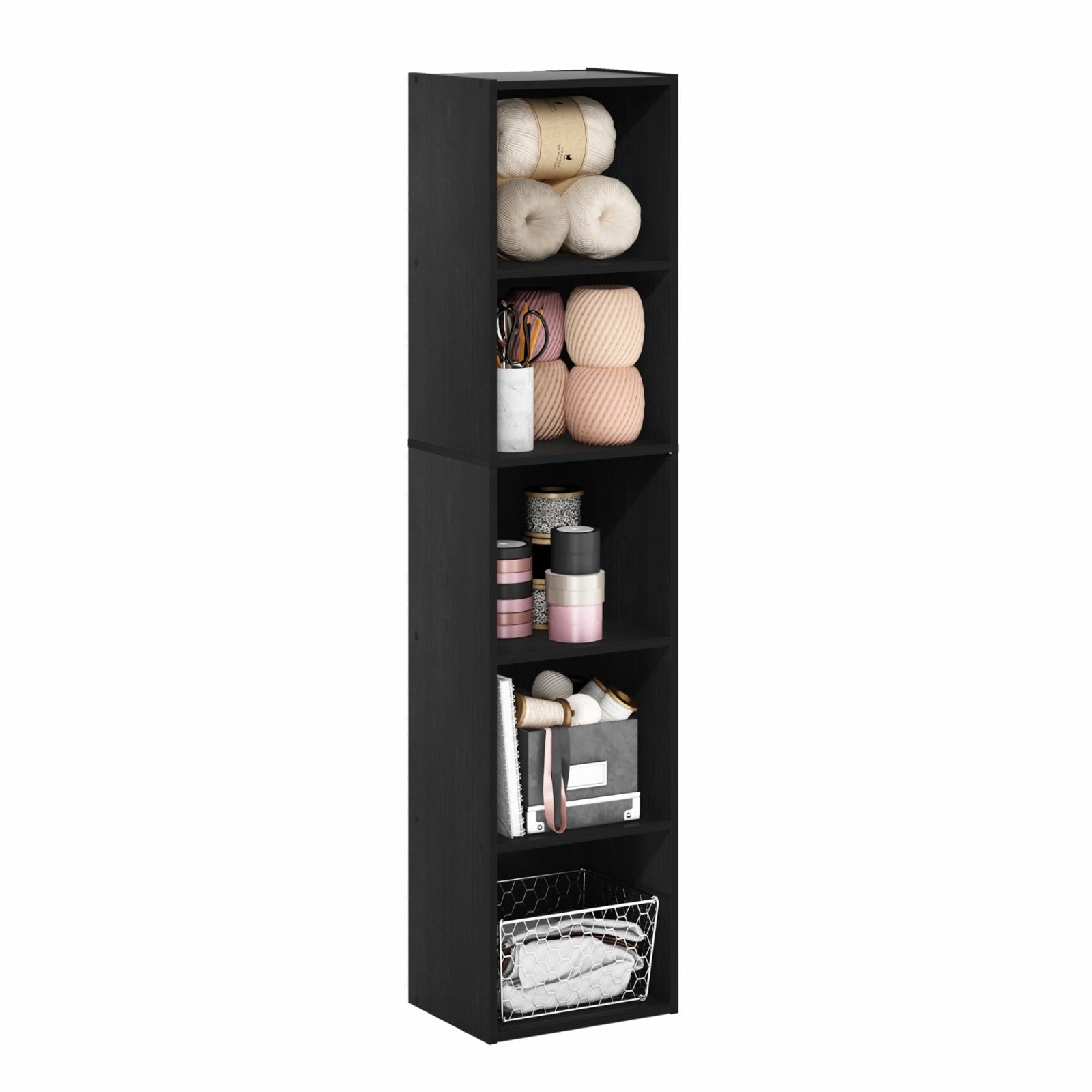 Furinno Pasir 5-Tier Open Shelf Bookcase, Blackwood