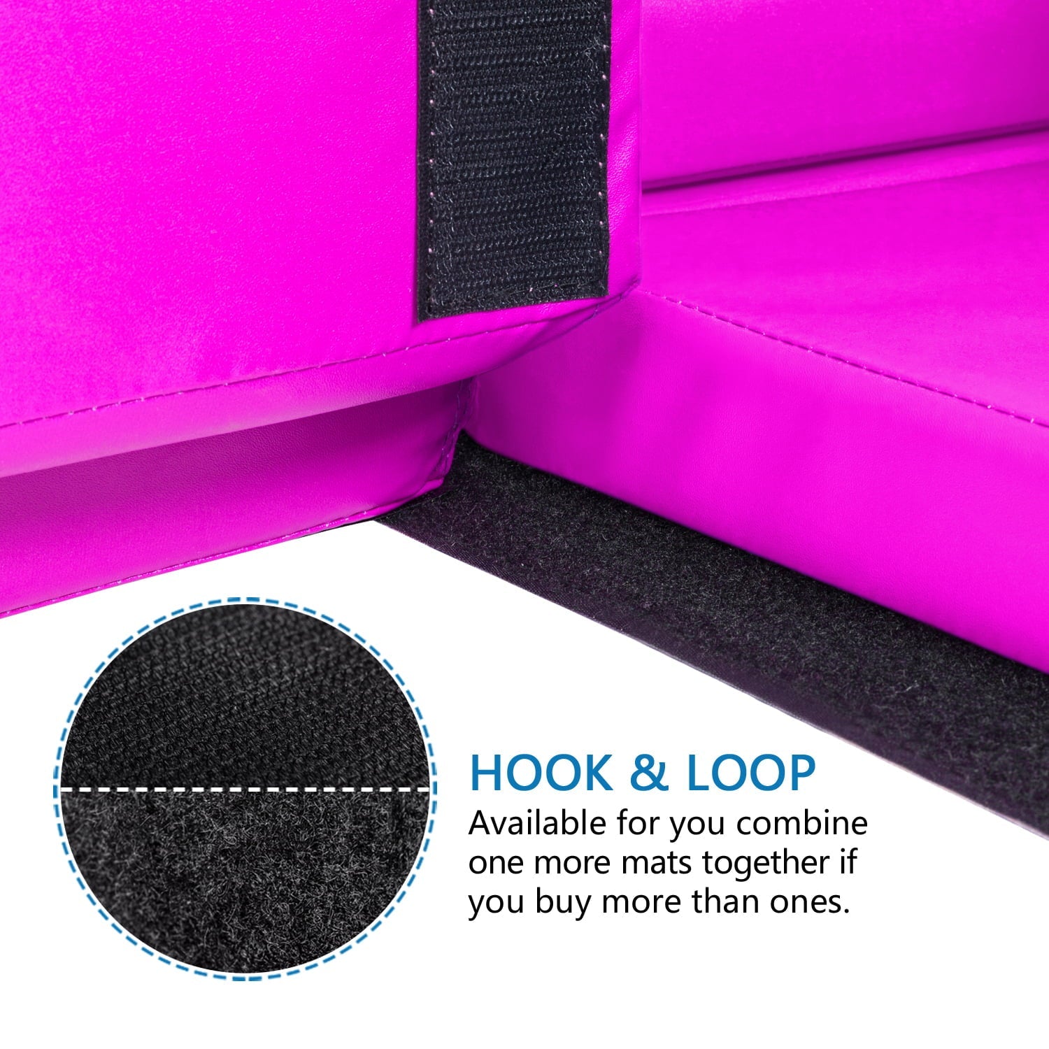 Matladin 6' Folding Tri-fold Gymnastics Gym Exercise Aerobics Mat, 6ft x 2ft x 2in PU Leather Tumbling Mats for Yoga Cheer leading(Purple)