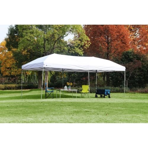 20' x 10' Straight Leg (200 Sq. ft Coverage), White, Easy Pop-up Canopy, 63 lbs