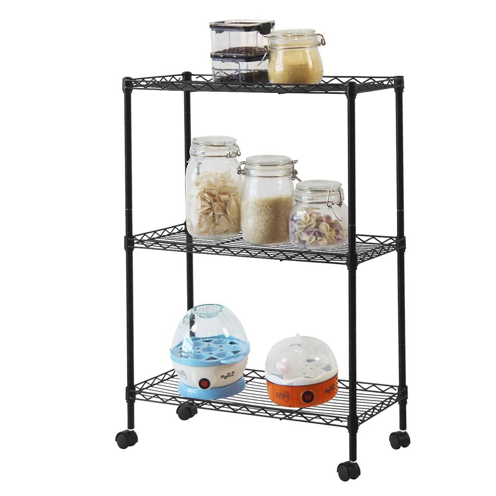 Ktaxon 3-Shelf Rolling Cart, Garage Kitchen Storage Rack with Locking Wheels, 20