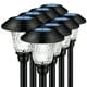 8 Pack Solar Garden Lights Outdoor, Decorative Solar Garden Lights Waterproof Glass Stainless Steel Auto-on/off Solar Landscape Lights for Lawn, Patio, Yard, Garden, Pathway, Driveway