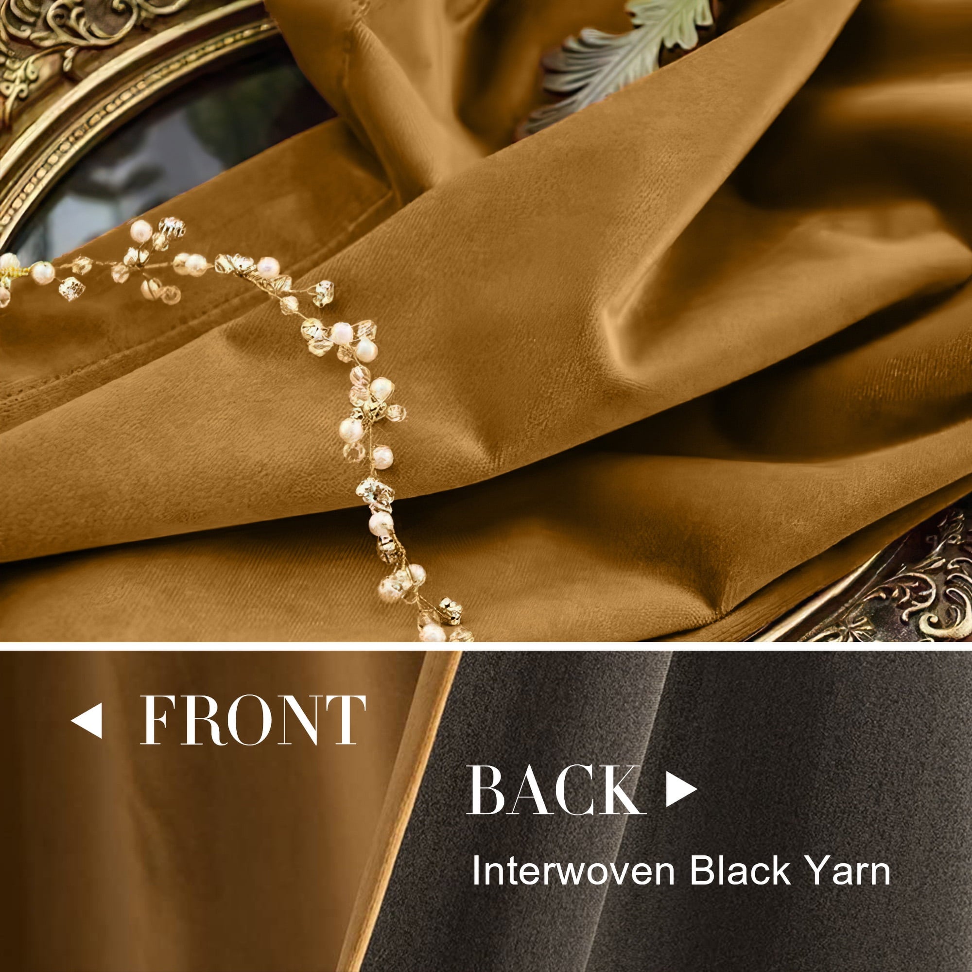 Curtainking Velvet Blackout Curtains 84 inches Length Thermal Insulated Soft Drapes for Bedroom Living Room Rod Pocket Window Curtains 2 Panels Glod Brown