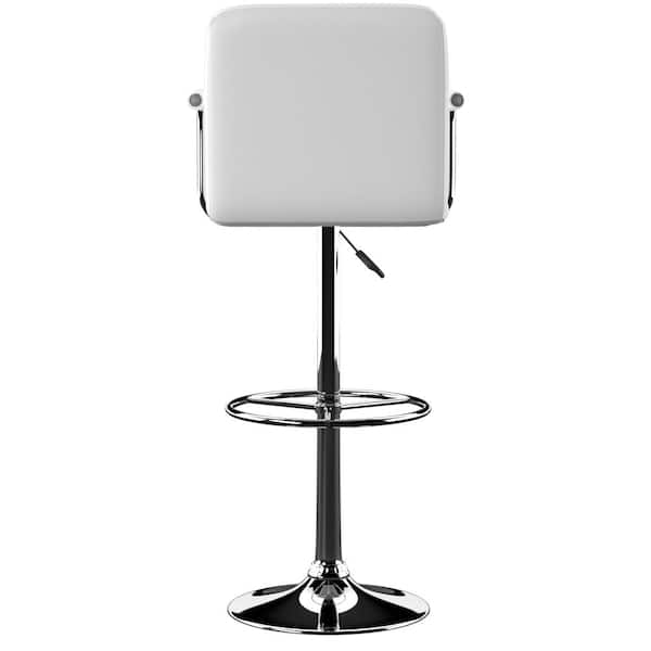 Smith Adjustable 25 -33.5 in. White Counter and Bar Stool