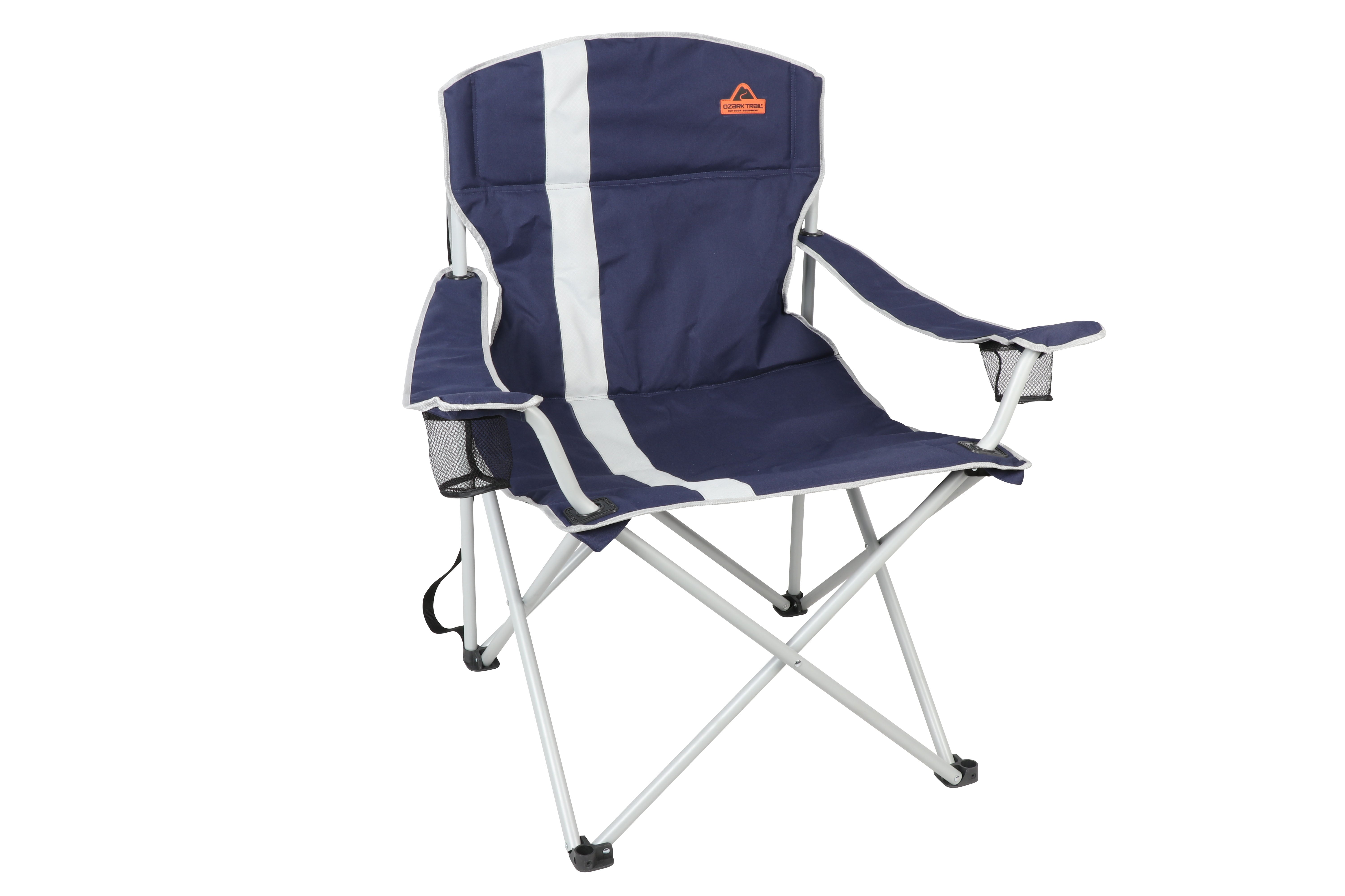 Ozark Trail Big and Tall Chair with Cup Holders, Blue