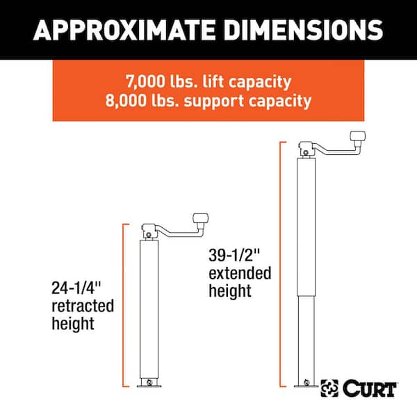 Direct-Weld Square Jack with Top Handle 8,000 lbs. 15 in. Travel
