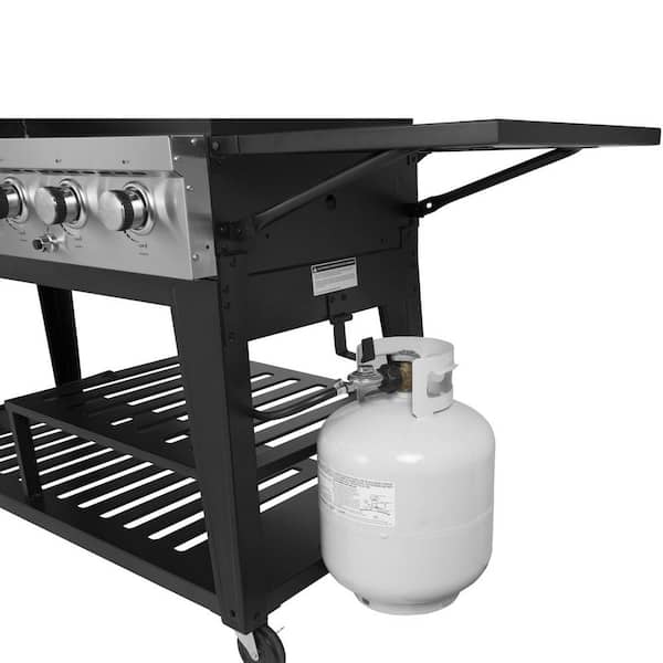 8-Burner Event Propane Gas Grill with 2 Folding Side Tables