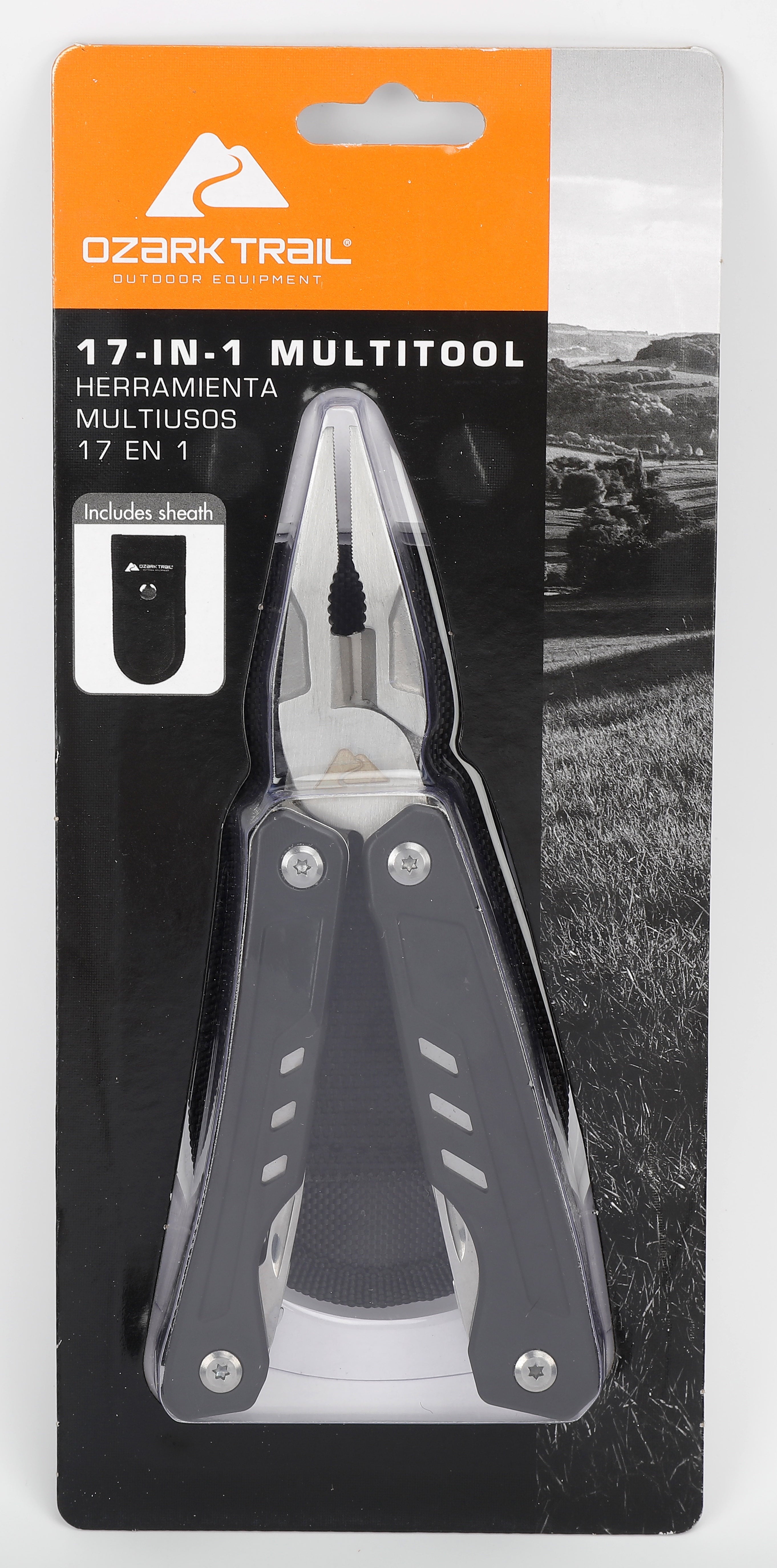 Ozark Trail 17-in-1 Multi tool, Stainless Steel, Black, Model 2119