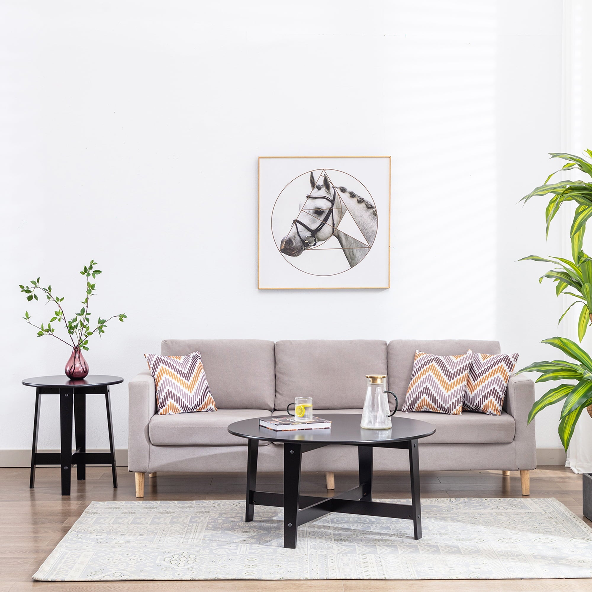 Mainstays Round Wood Coffee Table, Black