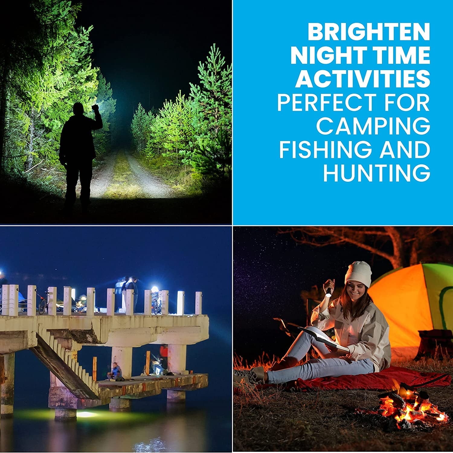 Taclight Tac Flashlight Weatherproof 5 Light Modes 40x Brighter 3 Packs 1lb as Seen on TV