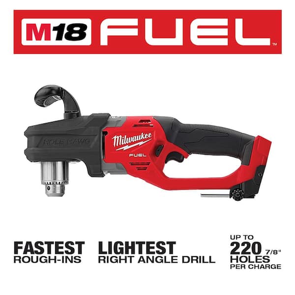 M18 FUEL GEN II 18-Volt Lithium-Ion Brushless Cordless 1/2 in. Hole Hawg Right Angle Drill with M18 FUEL Hackzall