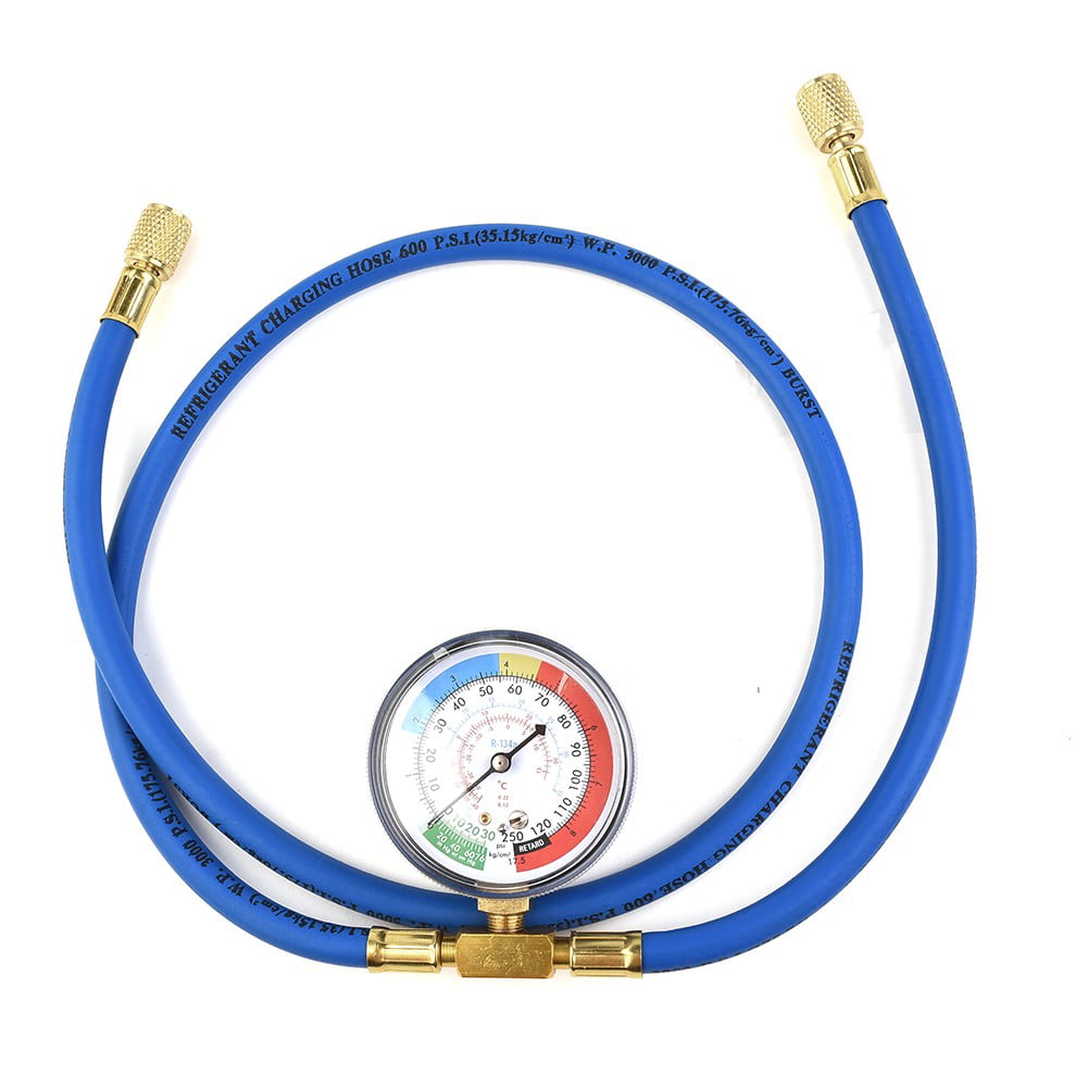 Car Auto Air Conditioning AC R134A Refrigerant Recharge Measuring Hose w/ Gauge