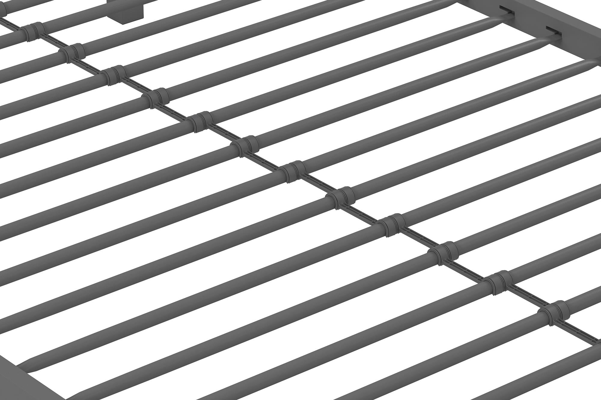 Teen Novogratz Charlie Twin-Over-Twin Metal Bunk Bed, Gray