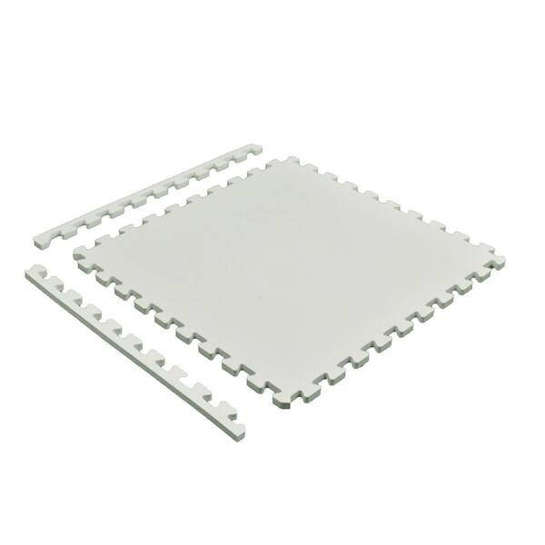 Premium White 24 in. W x 24 in. L Foam Kids and Gym Interlocking Tiles (58.1 sq. ft.) (15-Pack)
