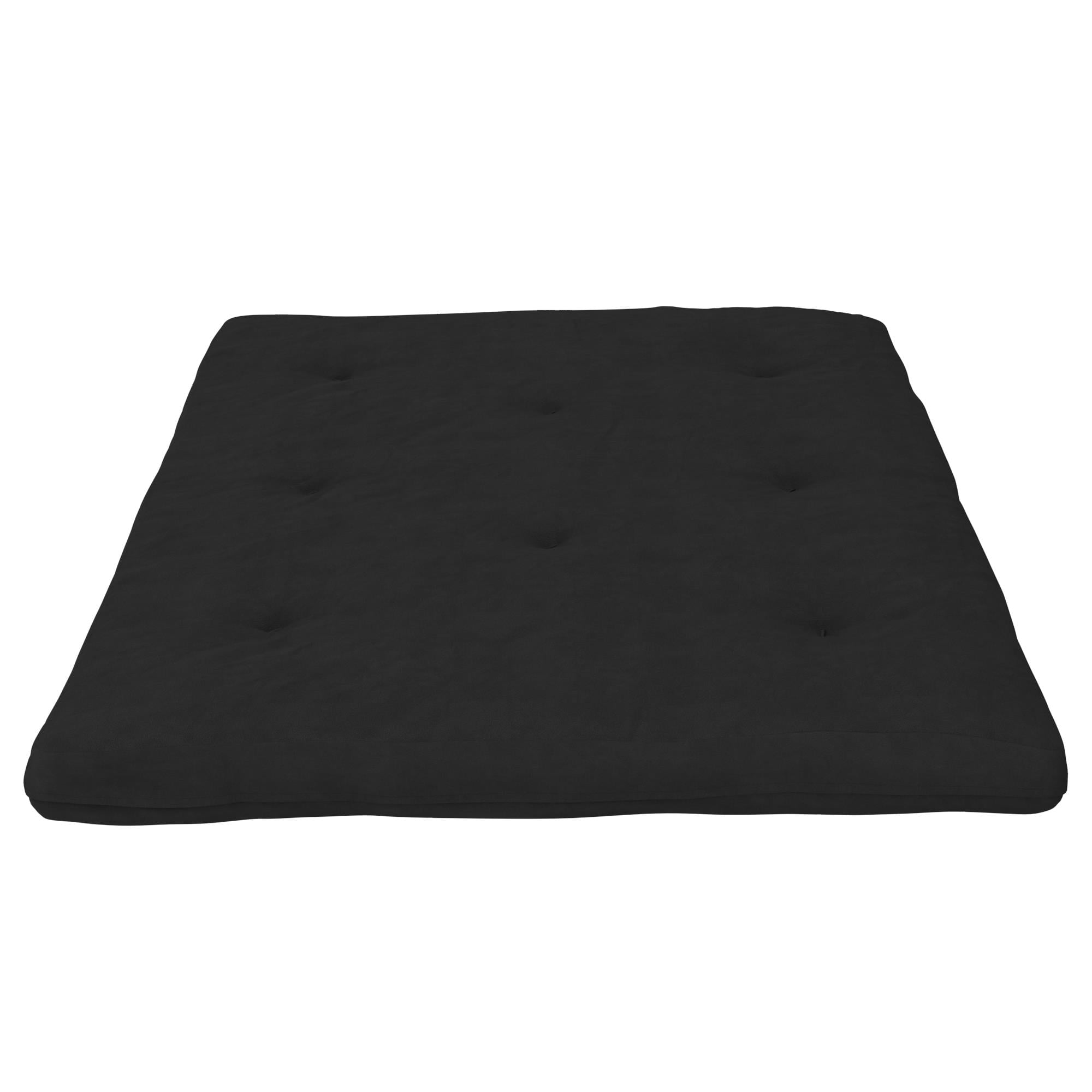 DHP Harlow Full Metal Arm Futon with 6-Inch Thermobonded High Density Polyester Fill Black Microfiber Mattress