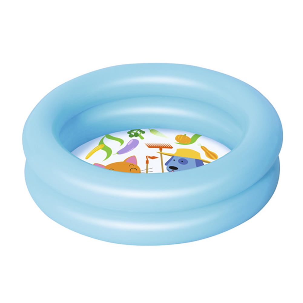 Baby Inflatable Swimming Pool, Mini Round 2-Ring Inflatable Pool for Kids, Easy Setting Summer Inflatable Kiddie Pools for Backyard Garden Indoor Outdoor