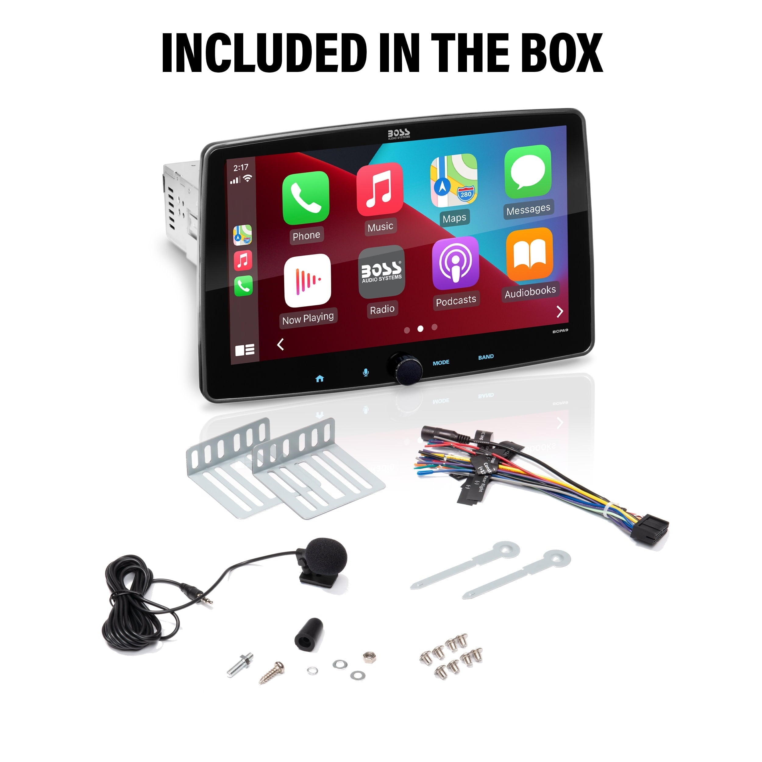 BOSS Audio Systems BCPA9 Apple CarPlay Android Auto 1 Din Car Stereo System