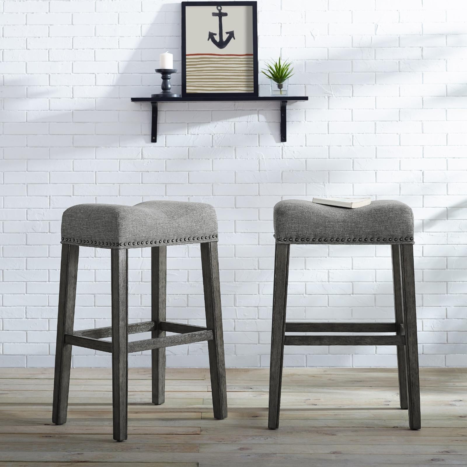 Roundhill Furniture CoCo Bar Stool, Gray, Set of 2
