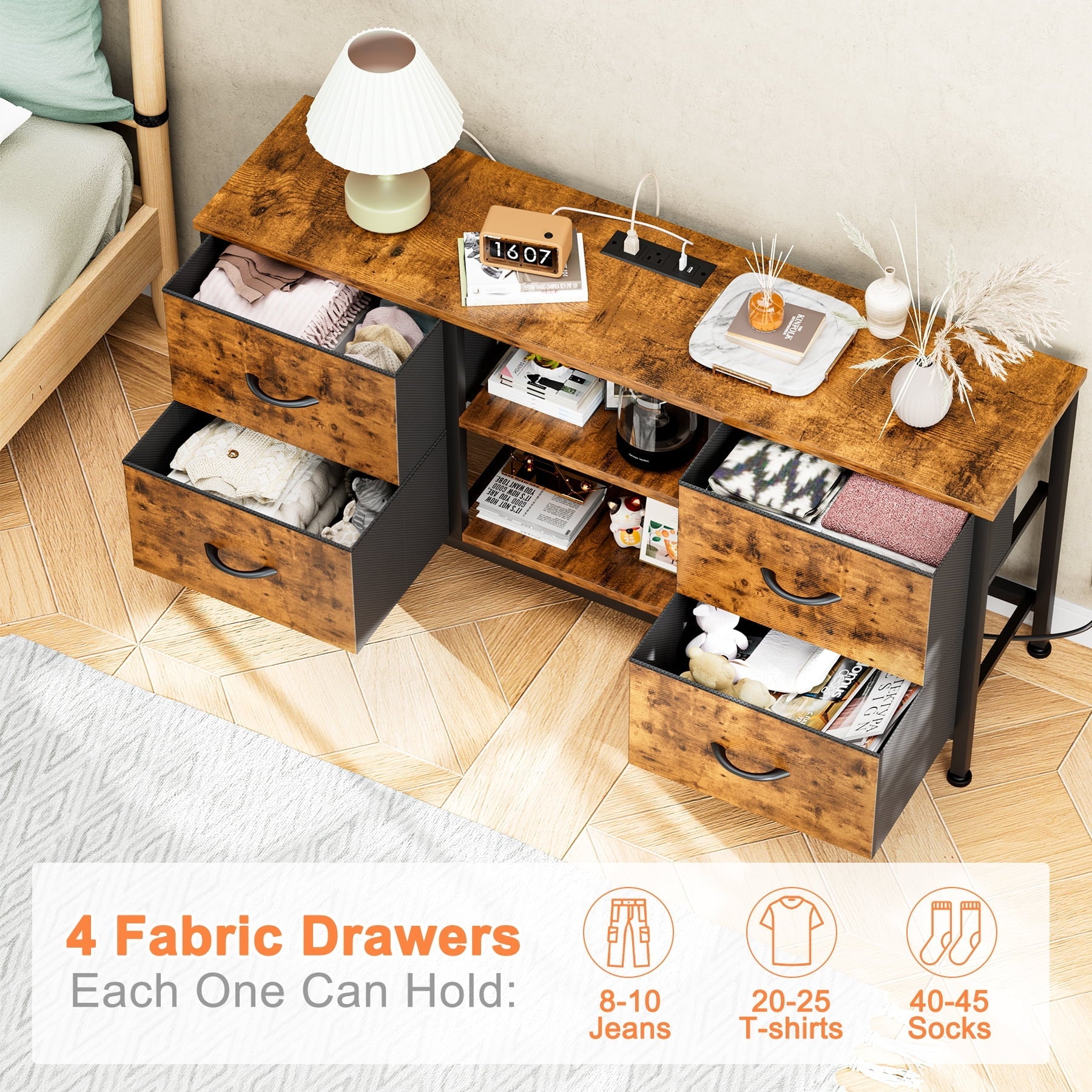 GIKPAL Dressers for Bedrooms, Dresser TV Stand for 55