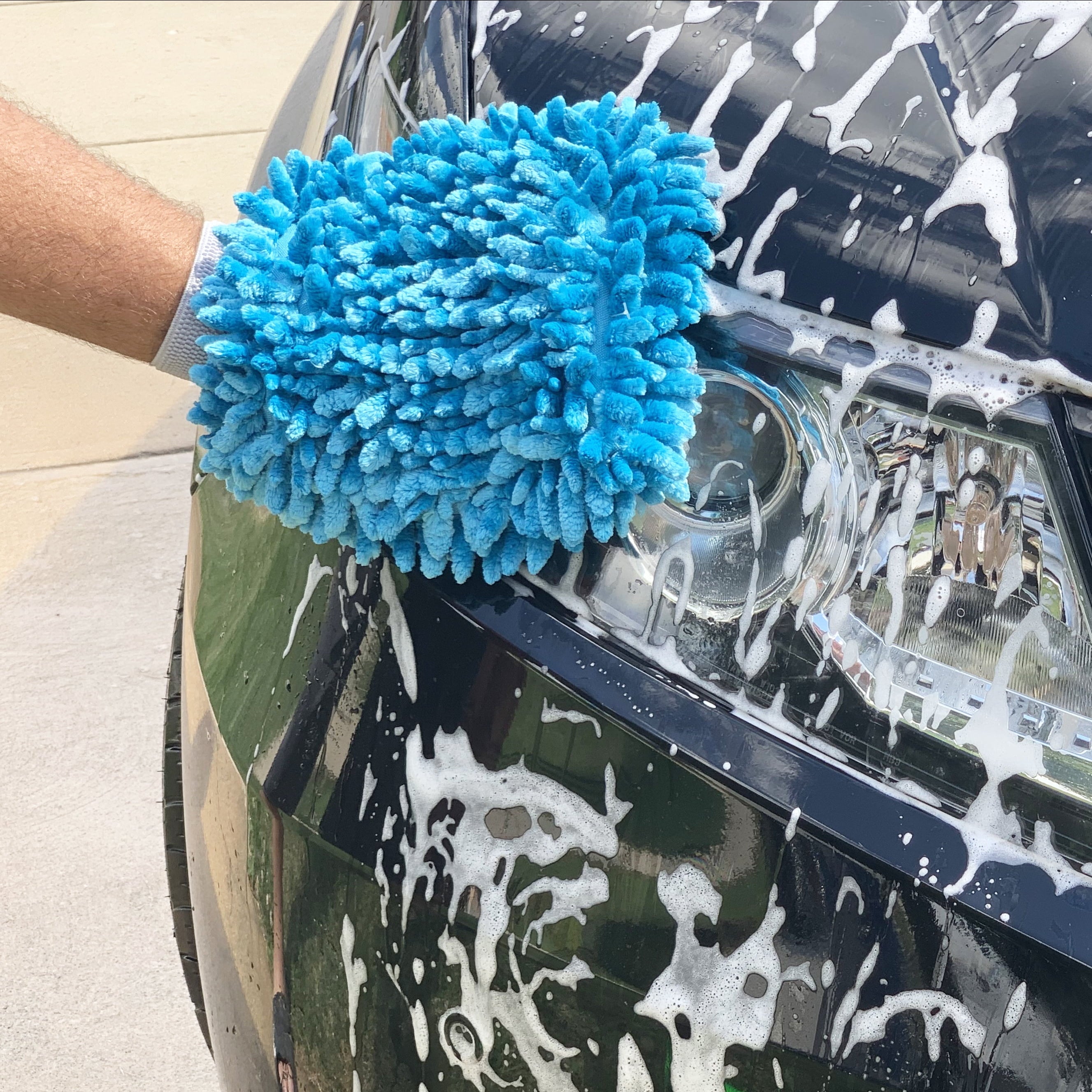 Auto Drive Car Wash Microfiber Mitt, Blue, 1 Count