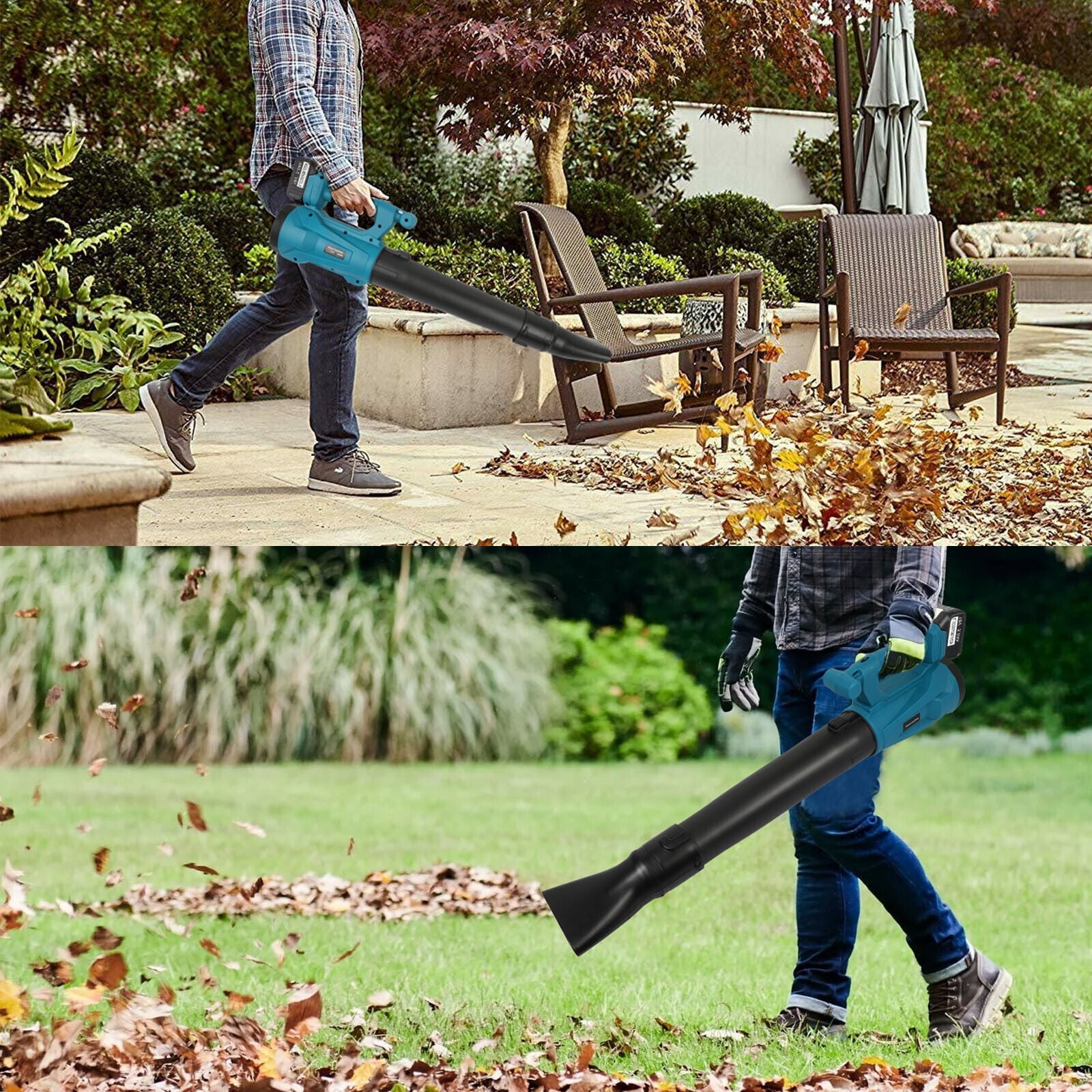 Cordless Leaf Blower, UNTIMATY 21V 150MPH 450CFM Handheld Electric Leaf Blowers with 3.0Ah Battery and Fast Charger, 6 Speed Mode, Lightweight for Lawn Care, Patio, Blowing Leaves Snow and Dust