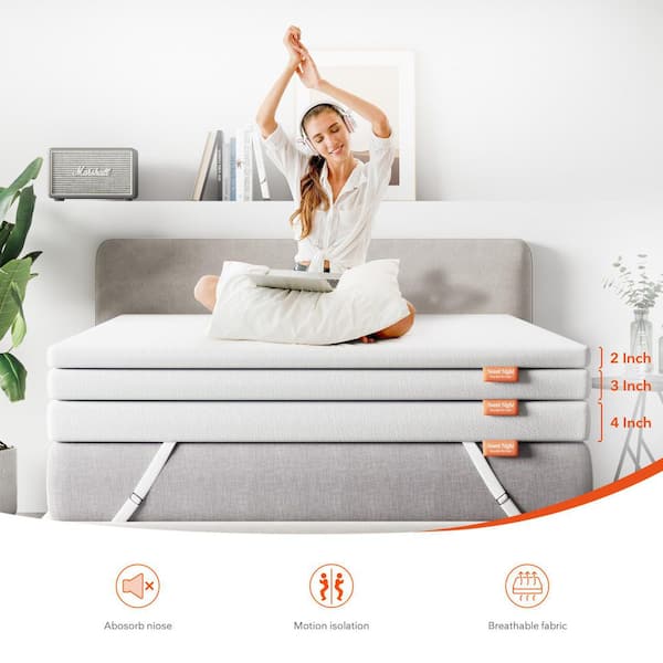 4 In. Queen Size Gel Ventilated Memory Foam, CertiPUR-US Certified & Ultra Soft Mattress Topper
