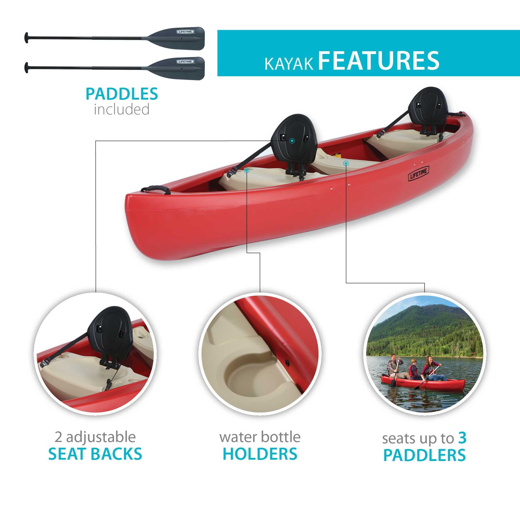 Lifetime Kodiak 13 ft Canoe, Red (90658)
