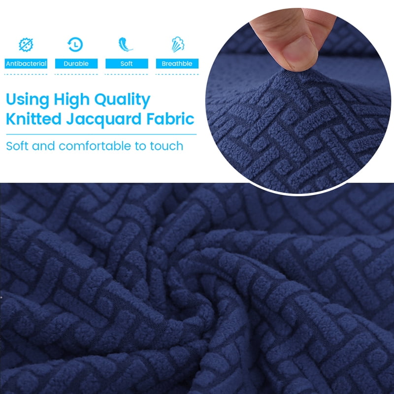 Set of 6, Strench Knitted Dining Chair Covers Set of 6, Elastic Kitchen Chair Slipcovers Removable Nonslip for Hotel Dining Room Ceremony Banquet Wedding Party