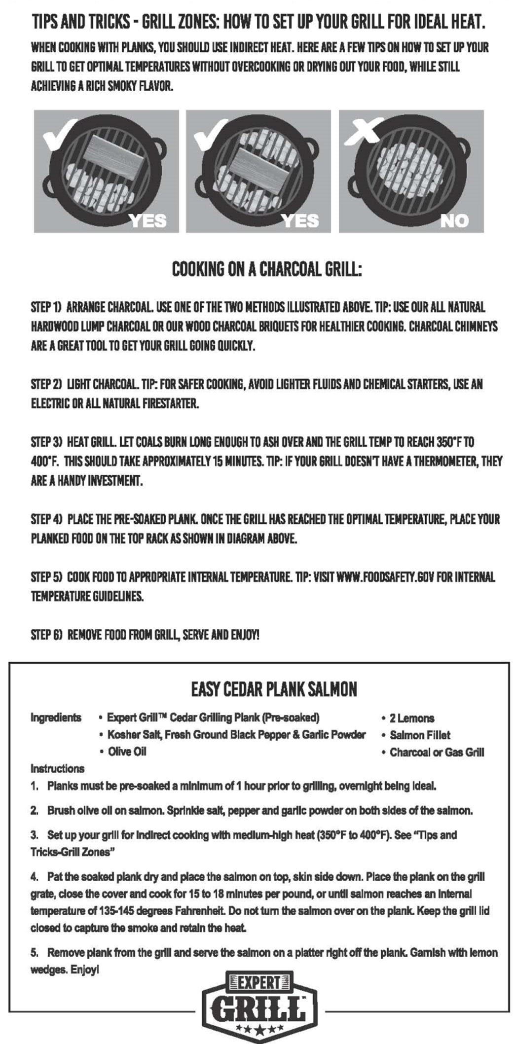 Expert Grill 15 inch Cedar Grilling Planks (2 Pack)