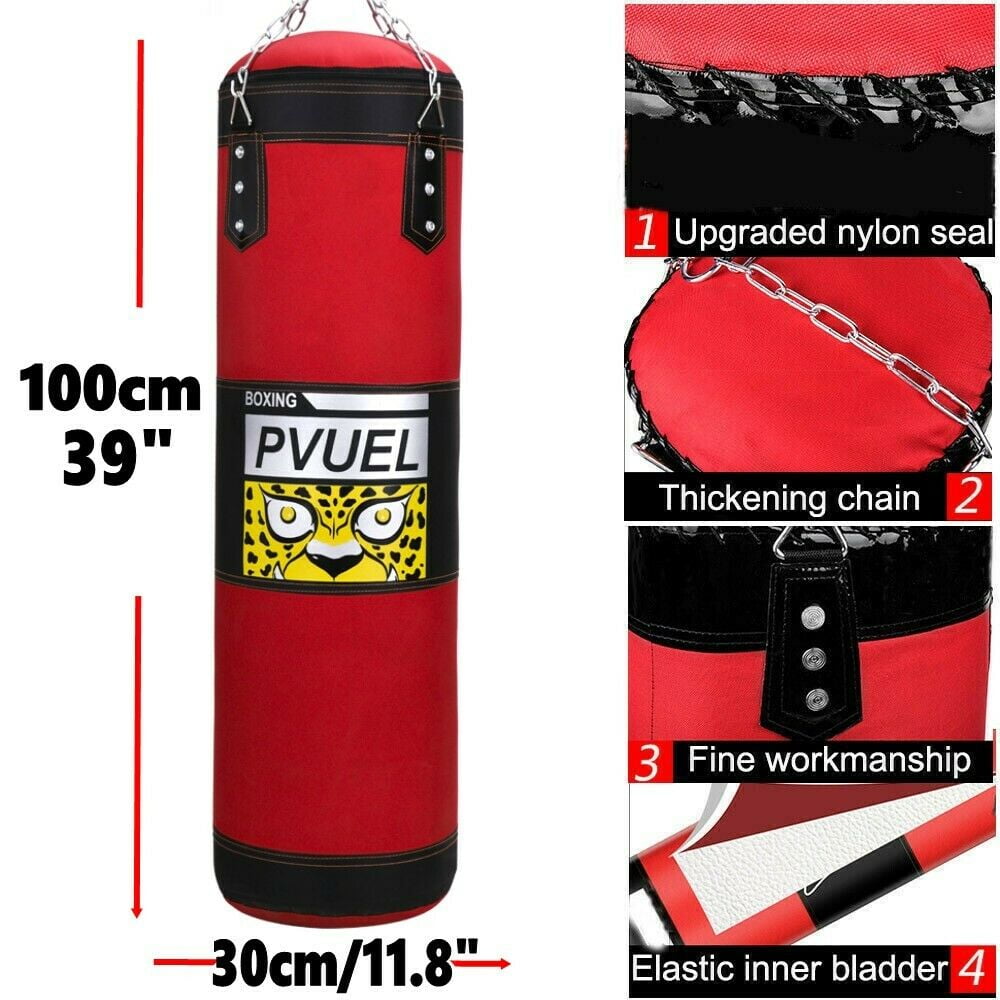 PVUEL Punching Bag with 2 Boxing Gloves Thai MMA Training Fitness Workout Sandbags Boxing Set