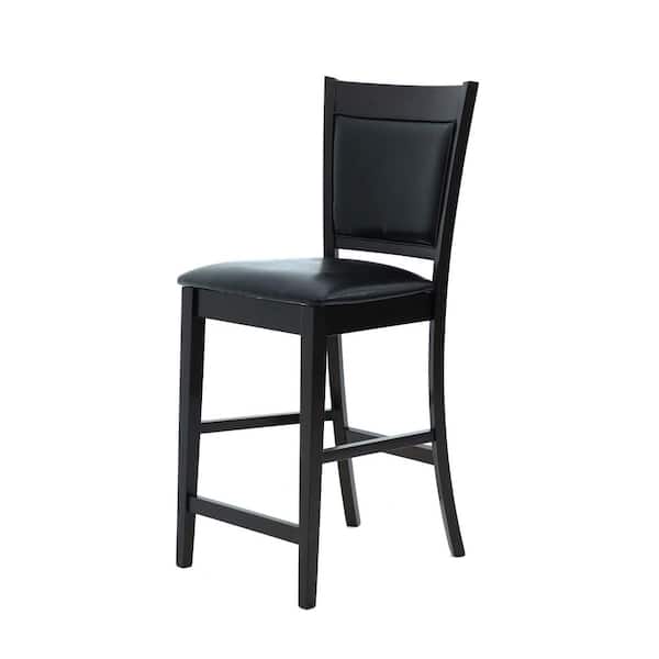 Jaden Black and Espresso Vinyl Counter Stools (Set of 2)