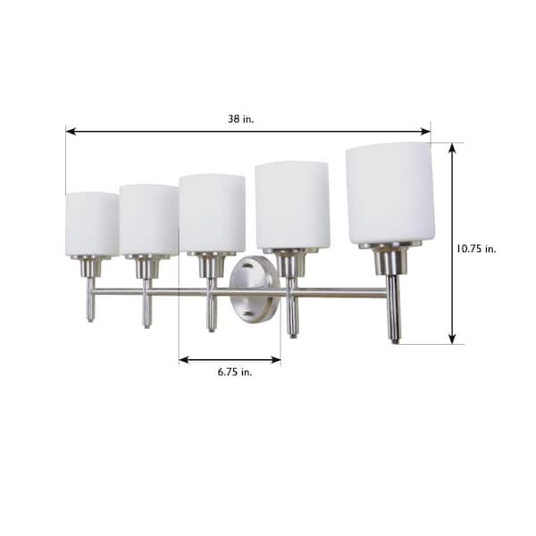 Aubrey 5-Light Satin Nickel Vanity Light