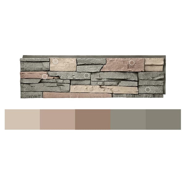 Stacked Stone Stratford 12 in. x 42 in. Faux Stone Siding Panel