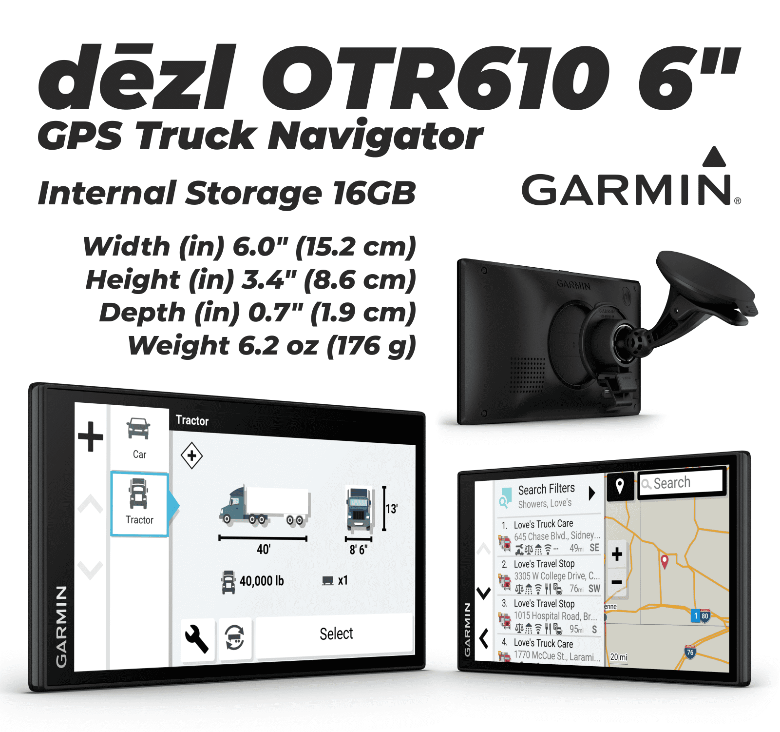 Garmin Dēzl OTR610 LargeEasy-to-Read 6