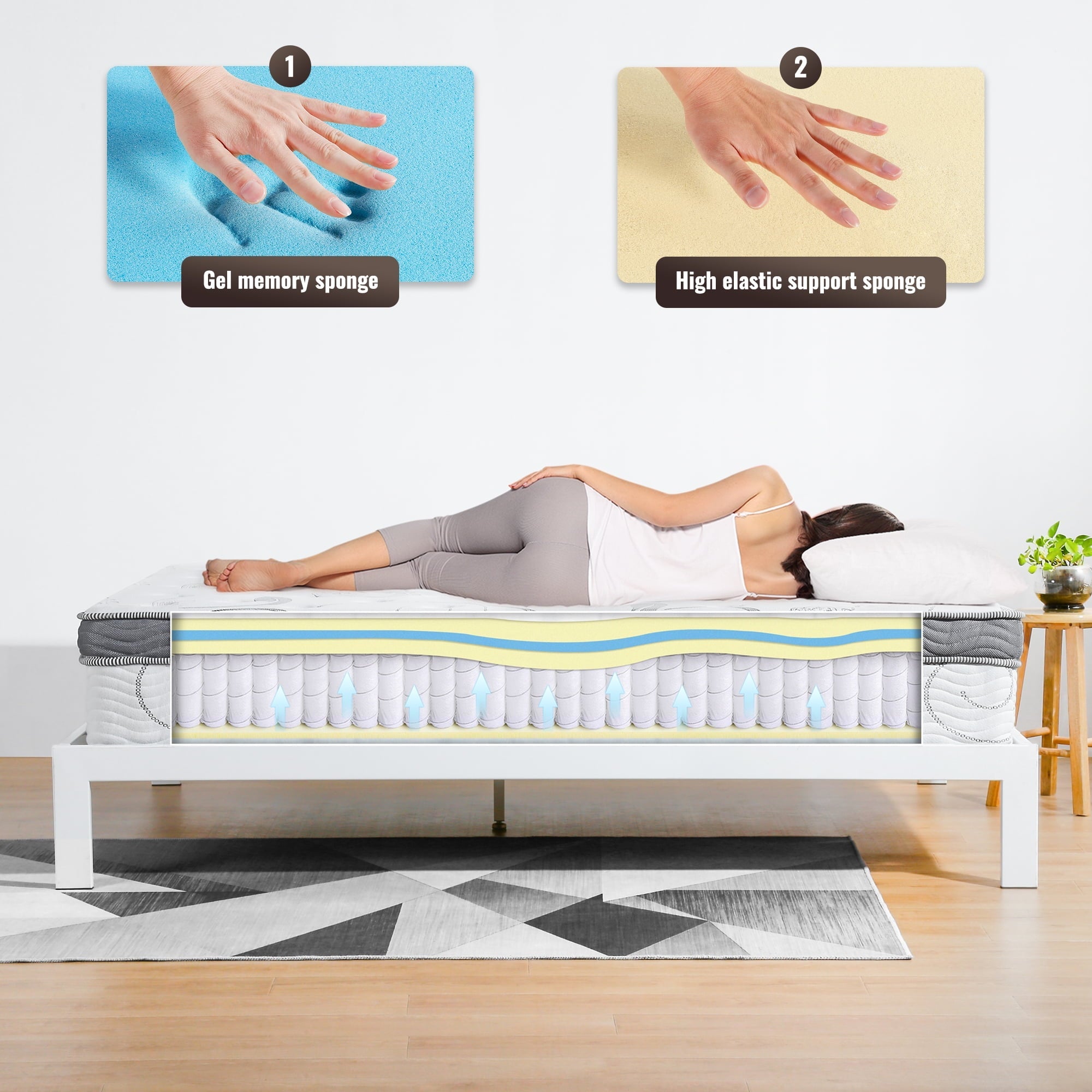 13 Inch Ultra Support Gel Hybrid Memory Foam Mattress, Queen