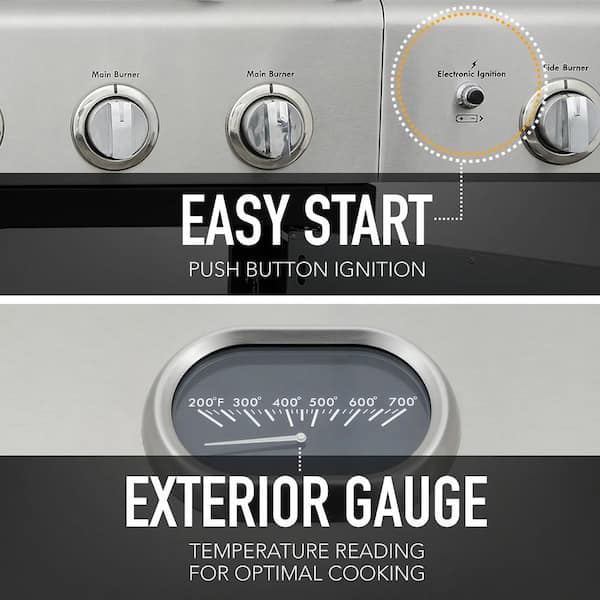 6-Burner with Side Propane Gas Burner XL Grill