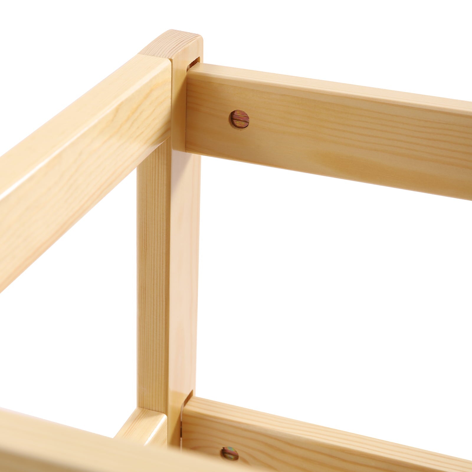 Kitchen Step Stool with Safety Rails Natural