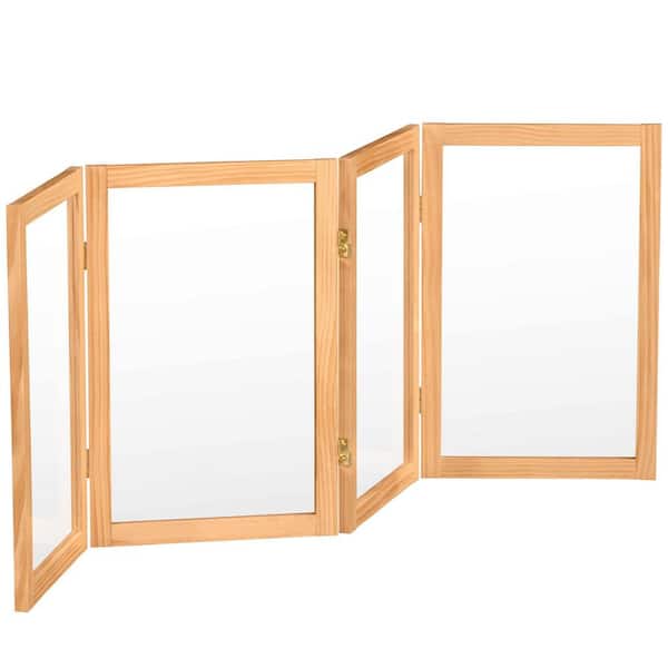 2 ft. Short Clear Plastic Partition Natural 4 Panel