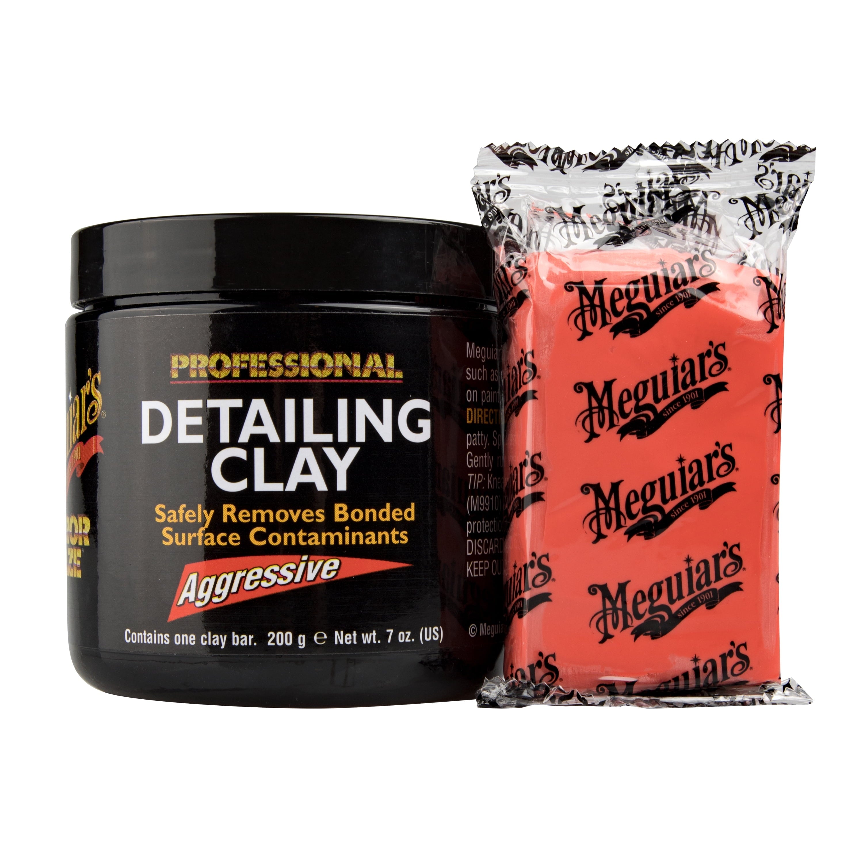 Meguiar's Mirror Glaze Detailing Clay, Aggressive, Remove Defects and Restore a Glassy Finish, C2100, 7 oz