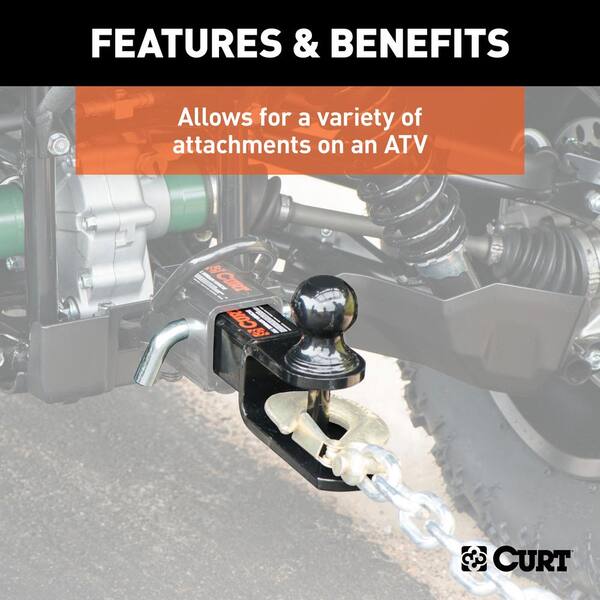 3-in-1 ATV Trailer Hitch Ball Mount with 1-7/8 in. Ball (2 in. Shank)