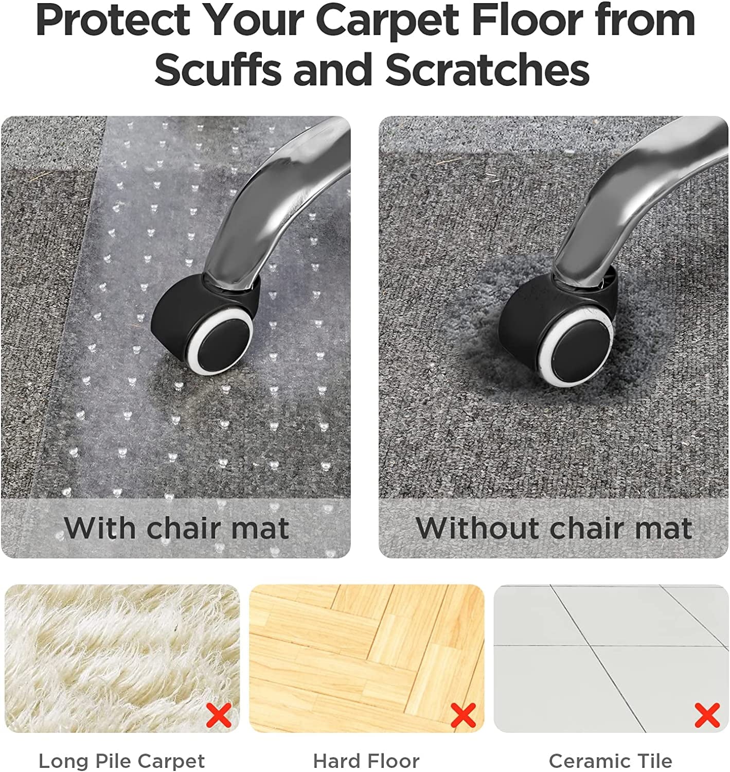 Office Chair Mat for Carpet, 48