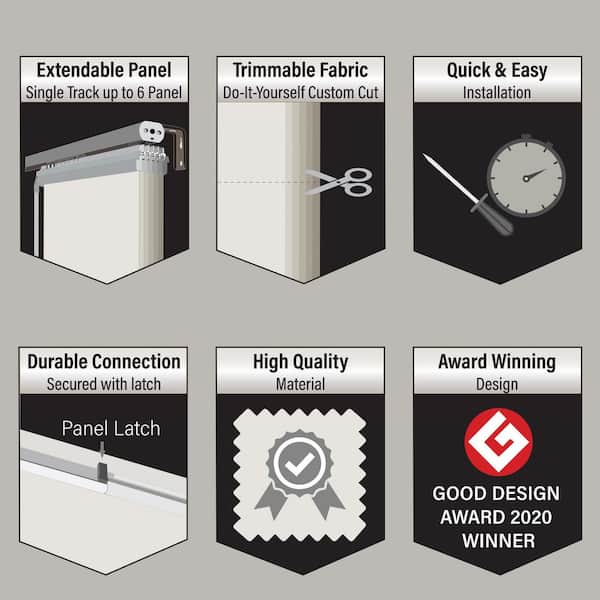 4-Panel Single Rail Panel Track Extendable 48 in. to 88 in. W x 94 in. H, Panel Width 23.5 in., Metallic