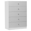 Hommpa 5 Drawers White Grey Dresser For Bedroom, 39.4