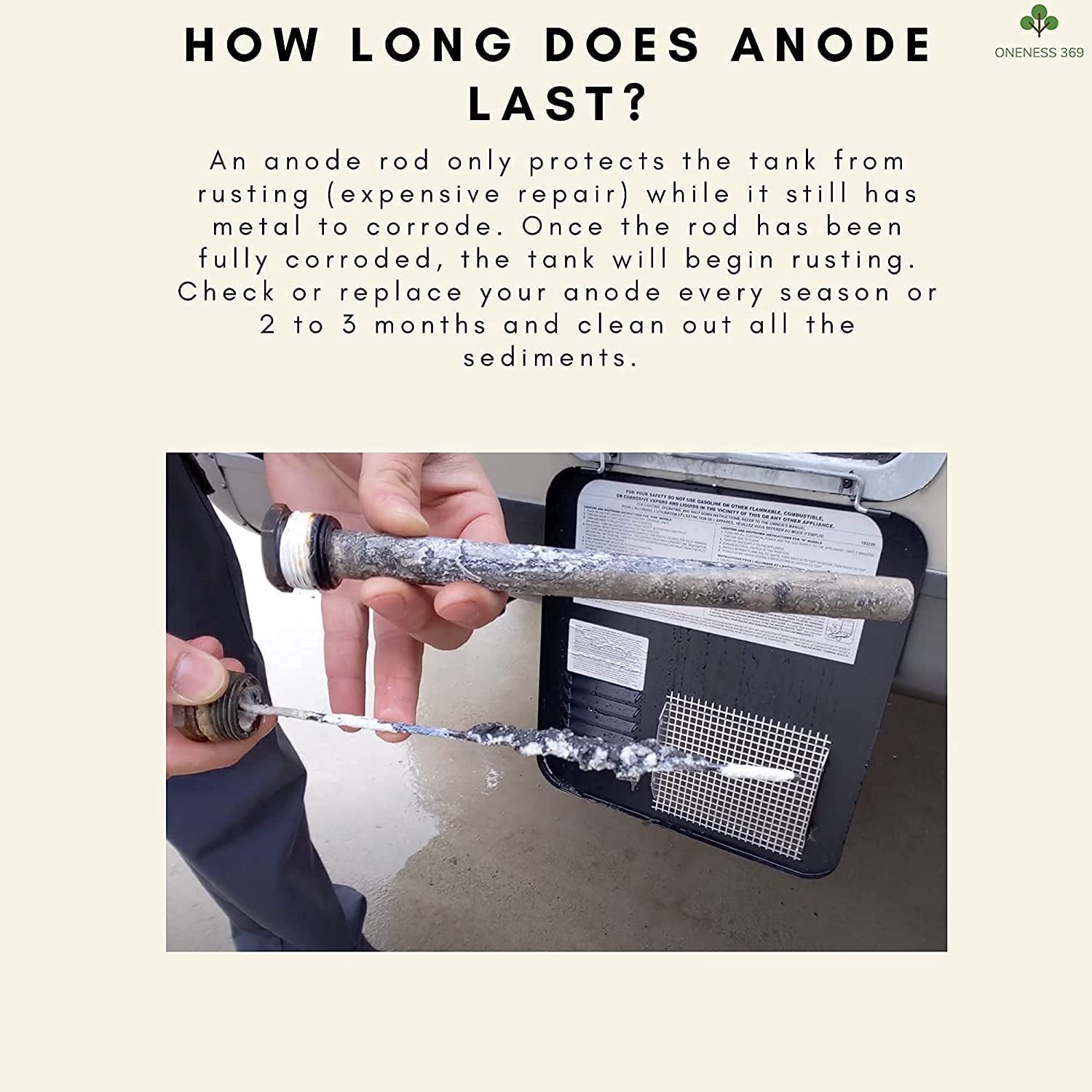 ONENESS 369 (2 Pack) Suburban Atwood Camper Travel Trailer RV Anode Rod Water Heater Replacement Part 232767 - Magnesium with PTFE Thread Seal Teflon Tape + 1 Year Warranty