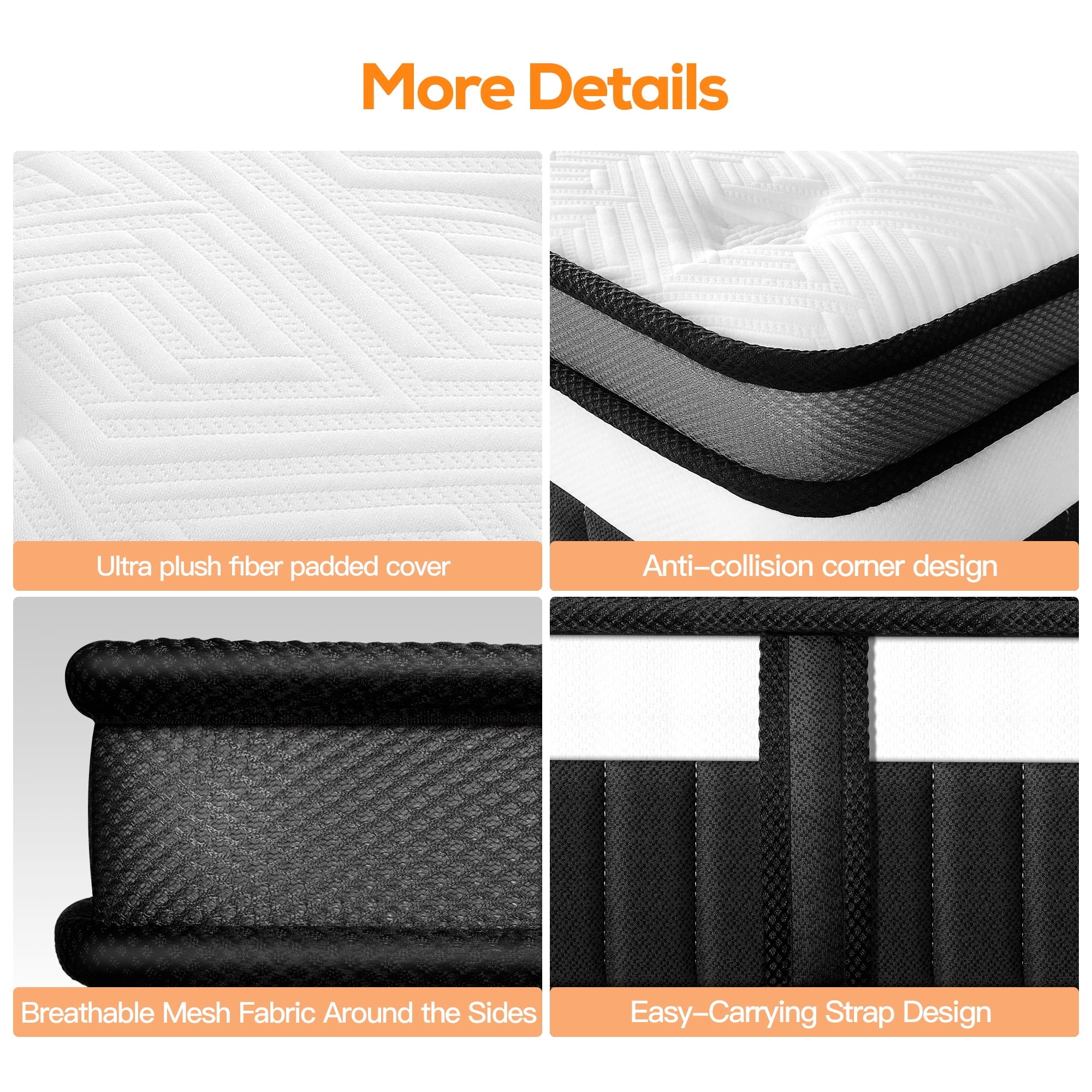 13 inch Memory Foam Innerspring Hybrid Mattress in a Box, Breathable Bed Mattress with CertiPUR-US Certified Foam for Sleep Supportive & Pressure Relief, King