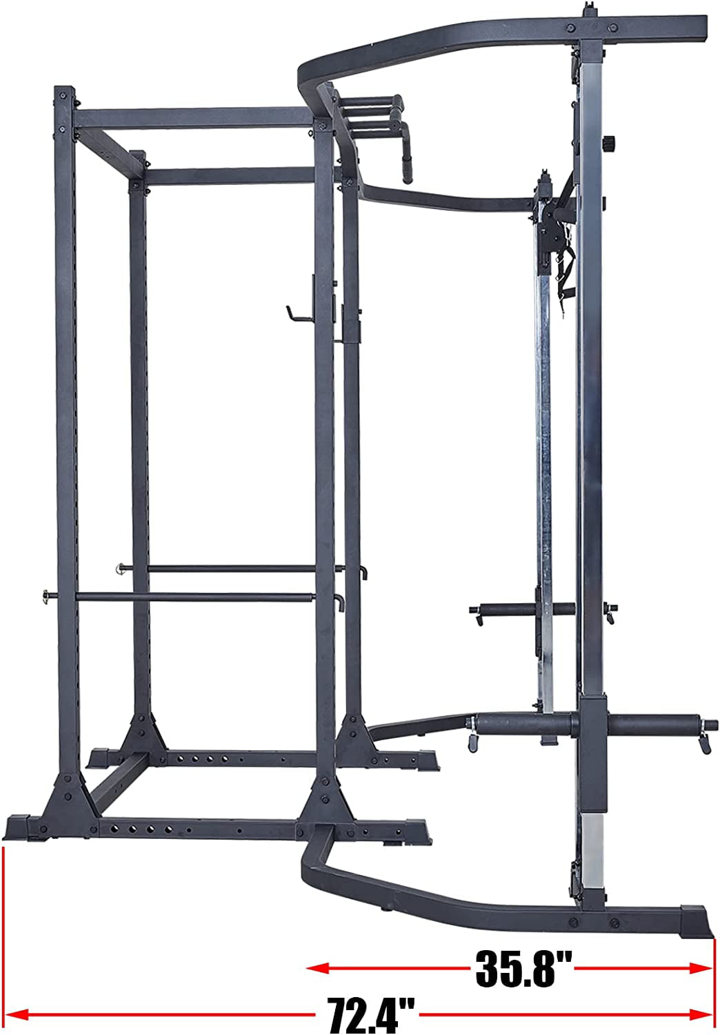 papababe Power Cage, Squat Rack with Cable Crossover Machine Power Rack with LAT Pull Down Attachments