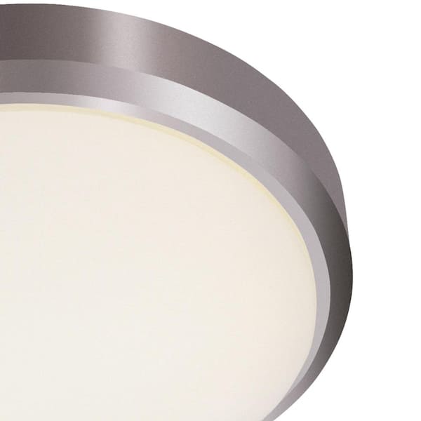 Bliss 15 in. 3-Light Brushed Nickel Flush Mount Ceiling Light Fixture with Frosted Glass Shade