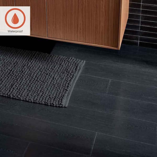 Outlast+ Pure Black Oak 12 mm T x 7.4 in. W Waterproof Laminate Wood Flooring (19.6 sqft/case)